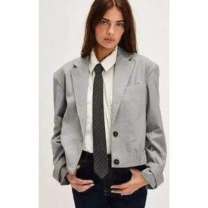 Free People Agnes Blazer Jacket Heather Grey Size Medium New